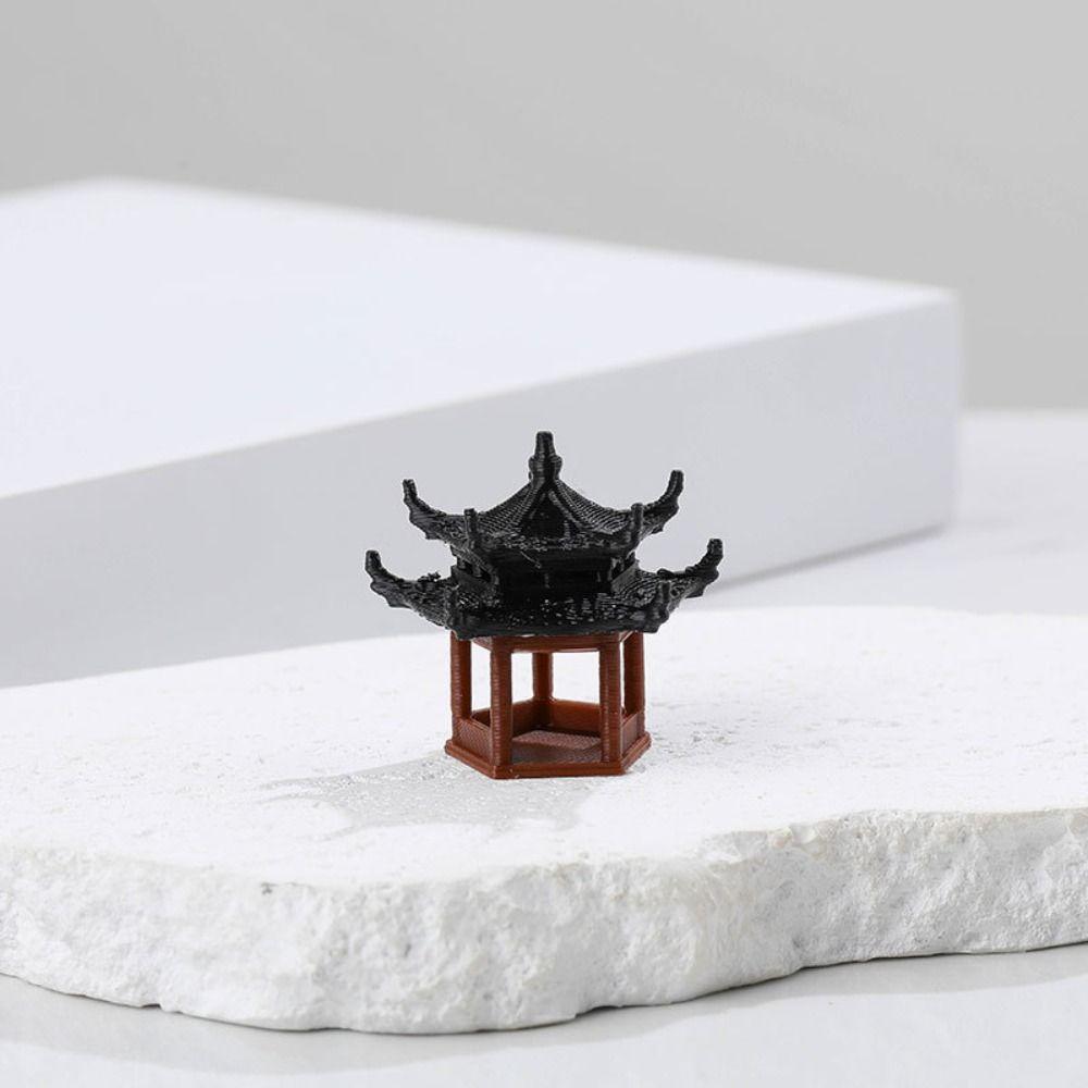 Декор Микроландшафт Шестигранный Пластиковый Павильон Фигурка Прочный Мини Дзен 7