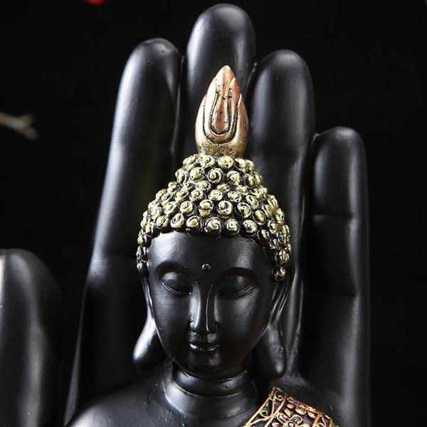 Дзен Ретро Статуя Будды Творческий Пальмовый Будда Ремесла Домашнее украшение Офисное украшение Садовое украшение Скульптура Будды