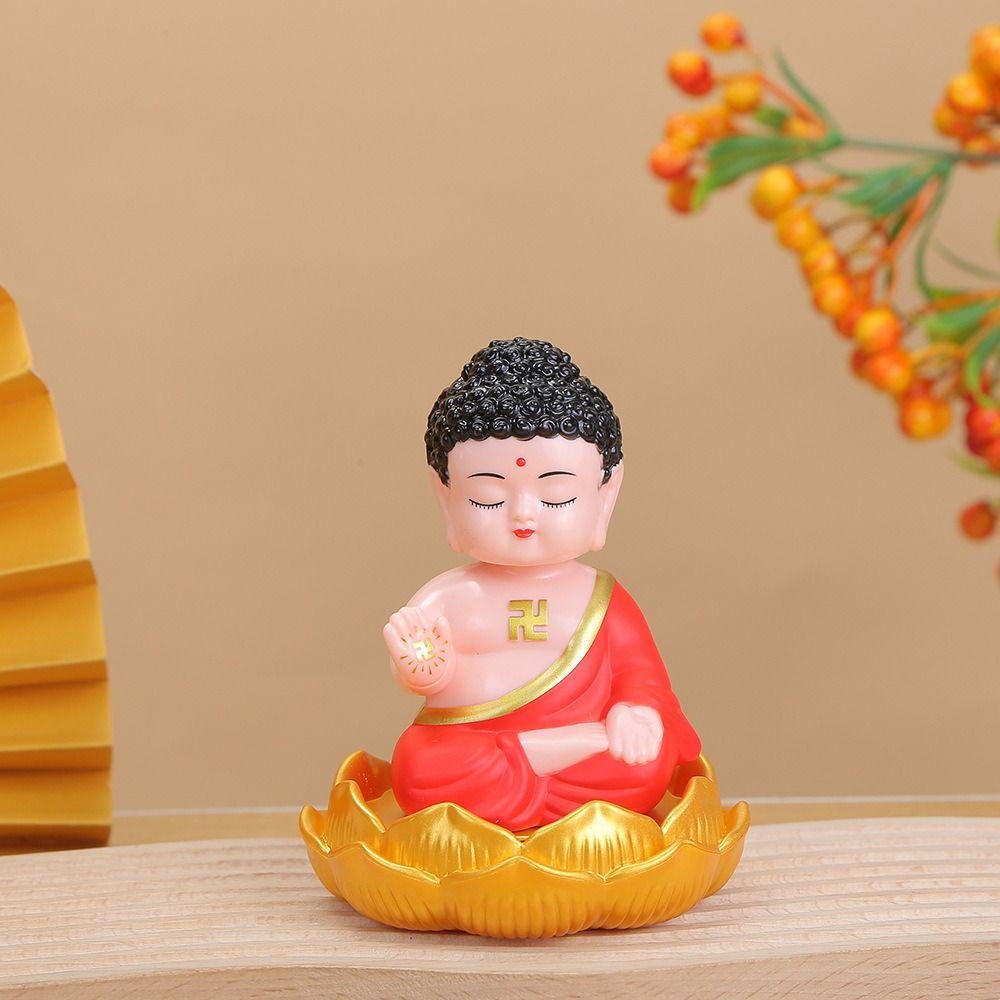Татхагата Будда Солнечная Кивающая Будда Игрушки Декоративная Настольная Статуя Будды Домашний Автомобиль 2