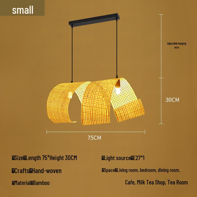 Плетеная бамбуковая люстра: Декор японского бара и дзен-чайной